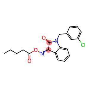 1-(3-CHLOROBENZYL)-3-[(PENTANOYLOXY)IMINO]-1,3-DIHYDRO-2H-INDOL-2-ONE