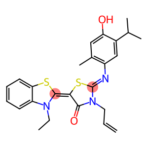 3-allyl-5-(3-ethyl-1,3-benzothiazol-2(3H)-ylidene)-2-[(4-hydroxy-5-isopropyl-2-methylphenyl)imino]-1,3-thiazolidin-4-one