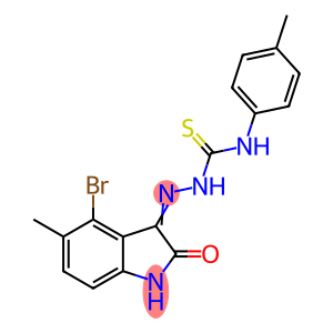 (2Z)-2-(4-bromo-5-methyl-2-oxo-1,2-dihydro-3H-indol-3-ylidene)-N-(4-methylphenyl)hydrazinecarbothioamide