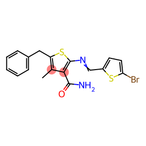 5-benzyl-2-{[(5-bromo-2-thienyl)methylene]amino}-4-methyl-3-thiophenecarboxamide