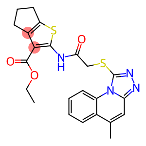 ethyl 2-({[(5-methyl[1,2,4]triazolo[4,3-a]quinolin-1-yl)sulfanyl]acetyl}amino)-5,6-dihydro-4H-cyclopenta[b]thiophene-3-carboxylate