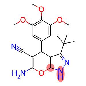 6-amino-3-(tert-butyl)-4-(3,4,5-trimethoxyphenyl)-1,4-dihydropyrano[2,3-c]pyrazole-5-carbonitrile