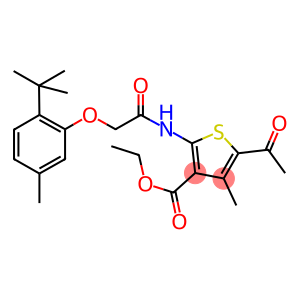 ethyl 5-acetyl-2-{[(2-tert-butyl-5-methylphenoxy)acetyl]amino}-4-methyl-3-thiophenecarboxylate