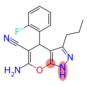 6-amino-4-(2-fluorophenyl)-3-propyl-2,4-dihydropyrano[2,3-c]pyrazole-5-carbonitrile