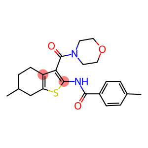 4-methyl-N-[6-methyl-3-(4-morpholinylcarbonyl)-4,5,6,7-tetrahydro-1-benzothien-2-yl]benzamide