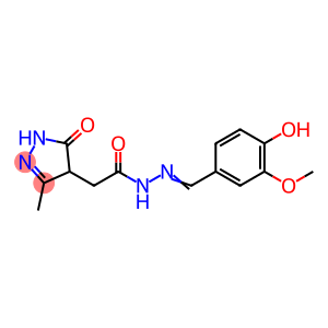 N'-(4-hydroxy-3-methoxybenzylidene)-2-(3-methyl-5-oxo-4,5-dihydro-1H-pyrazol-4-yl)acetohydrazide