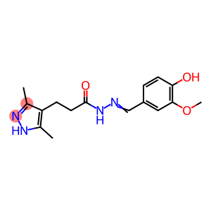 (E)-3-(3,5-dimethyl-1H-pyrazol-4-yl)-N-(4-hydroxy-3-methoxybenzylidene)propanehydrazide