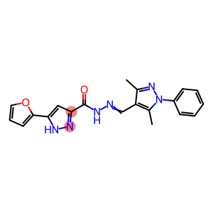 (E)-N-((3,5-dimethyl-1-phenyl-1H-pyrazol-4-yl)methylene)-3-(furan-2-yl)-1H-pyrazole-5-carbohydrazide