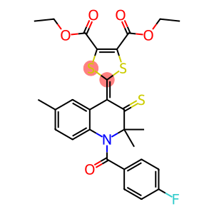 diethyl 2-(1-(4-fluorobenzoyl)-2,2,6-trimethyl-3-thioxo-2,3-dihydro-4(1H)-quinolinylidene)-1,3-dithiole-4,5-dicarboxylate