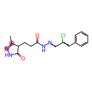 1H-Pyrazole-4-propanoic acid, 4,5-dihydro-3-methyl-5-oxo-, 2-(2-chloro-3-phenyl-2-propen-1-ylidene)hydrazide