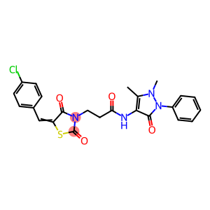 3-[5-(4-chlorobenzylidene)-2,4-dioxo-1,3-thiazolidin-3-yl]-N-(1,5-dimethyl-3-oxo-2-phenyl-2,3-dihydro-1H-pyrazol-4-yl)propanamide