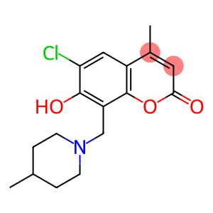 2H-1-Benzopyran-2-one, 6-chloro-7-hydroxy-4-methyl-8-[(4-methyl-1-piperidinyl)methyl]-