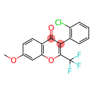 4H-1-Benzopyran-4-one, 3-(2-chlorophenyl)-7-methoxy-2-(trifluoromethyl)-