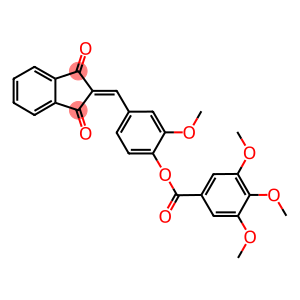 4-[(1,3-dioxo-1,3-dihydro-2H-inden-2-ylidene)methyl]-2-methoxyphenyl 3,4,5-trimethoxybenzoate