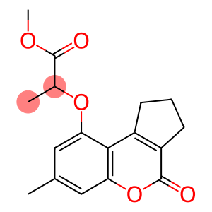 Propanoic acid, 2-[(1,2,3,4-tetrahydro-7-methyl-4-oxocyclopenta[c][1]benzopyran-9-yl)oxy]-, methyl ester