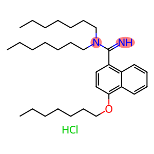 1-Naphthalenecarboximidamide, N,N-diheptyl-4-(heptyloxy)-, hydrochloride (1:1)
