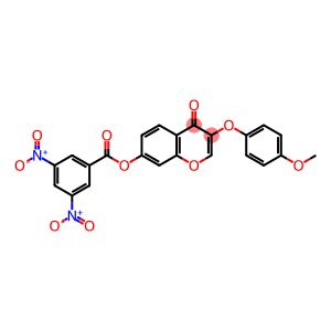 4H-1-Benzopyran-4-one, 7-[(3,5-dinitrobenzoyl)oxy]-3-(4-methoxyphenoxy)-