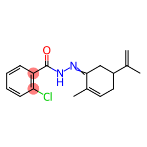 2-chloro-N'-(5-isopropenyl-2-methyl-2-cyclohexen-1-ylidene)benzohydrazide