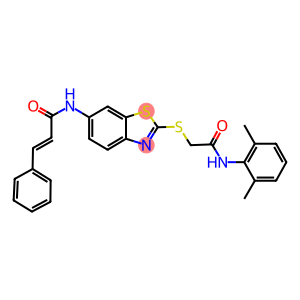 N-(2-{[2-(2,6-dimethylanilino)-2-oxoethyl]sulfanyl}-1,3-benzothiazol-6-yl)-3-phenylacrylamide