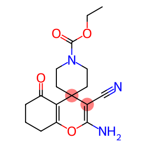 2-amino-3-cyano-1'-ethoxycarbonyl-5-oxo-5,6,7,8-tetrahydrospiro[4H-chromene-4,4'-piperidine]