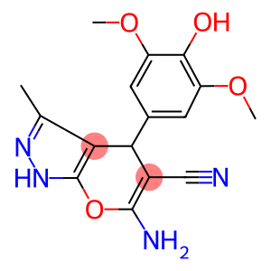 6-amino-4-(4-hydroxy-3,5-dimethoxyphenyl)-3-methyl-1,4-dihydropyrano[2,3-c]pyrazole-5-carbonitrile