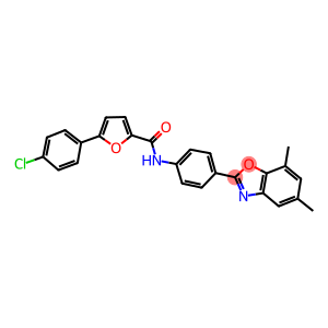 5-(4-chlorophenyl)-N-[4-(5,7-dimethyl-1,3-benzoxazol-2-yl)phenyl]furan-2-carboxamide