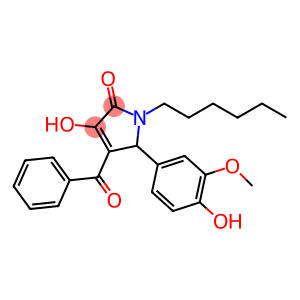 4-BENZOYL-1-HEXYL-3-HYDROXY-5-(4-HYDROXY-3-METHOXYPHENYL)-1H-PYRROL-2(5H)-ONE