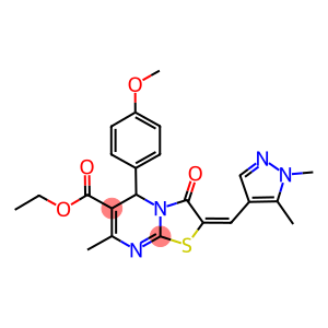 ethyl 2-[(1,5-dimethyl-1H-pyrazol-4-yl)methylene]-5-(4-methoxyphenyl)-7-methyl-3-oxo-2,3-dihydro-5H-[1,3]thiazolo[3,2-a]pyrimidine-6-carboxylate