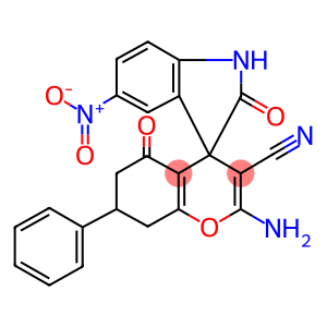 2-amino-3-cyano-2',5-dioxo-1',3',5,6,7,8-hexahydro-5'-nitro-7-phenylspiro[4H-chromene-4,3'-(2'H)-indole]