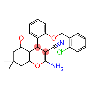 2-amino-4-{2-[(2-chlorobenzyl)oxy]phenyl}-7,7-dimethyl-5-oxo-5,6,7,8-tetrahydro-4H-chromene-3-carbonitrile