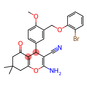 2-amino-4-{3-[(2-bromophenoxy)methyl]-4-methoxyphenyl}-7,7-dimethyl-5-oxo-5,6,7,8-tetrahydro-4H-chromene-3-carbonitrile