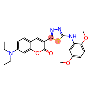 7-(diethylamino)-3-[5-(2,5-dimethoxyanilino)-1,3,4-thiadiazol-2-yl]-2H-chromen-2-one