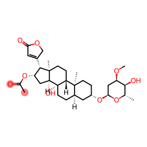 16β-(Acetyloxy)-3β-[(3-O-methyl-2,6-dideoxy-α-L-ribo-hexopyranosyl)oxy]-14-hydroxy-5β-card-20(22)-enolide