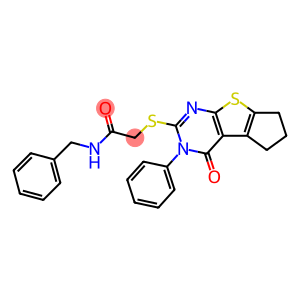 Acetamide, N-(phenylmethyl)-2-[(3,5,6,7-tetrahydro-4-oxo-3-phenyl-4H-cyclopenta[4,5]thieno[2,3-d]pyrimidin-2-yl)thio]- (9CI)