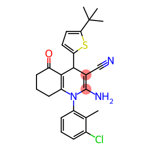 2-amino-4-(5-tert-butyl-2-thienyl)-1-(3-chloro-2-methylphenyl)-5-oxo-1,4,5,6,7,8-hexahydro-3-quinolinecarbonitrile