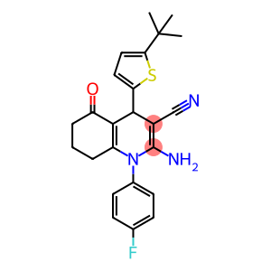 2-amino-4-(5-tert-butyl-2-thienyl)-1-(4-fluorophenyl)-5-oxo-1,4,5,6,7,8-hexahydro-3-quinolinecarbonitrile