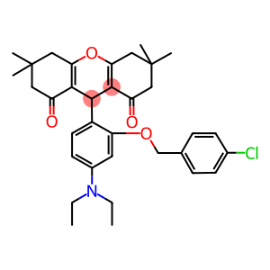 9-[2-[(4-chlorobenzyl)oxy]-4-(diethylamino)phenyl]-3,3,6,6-tetramethyl-3,4,5,6,7,9-hexahydro-1H-xanthene-1,8(2H)-dione