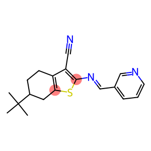 6-tert-butyl-2-[(3-pyridinylmethylene)amino]-4,5,6,7-tetrahydro-1-benzothiophene-3-carbonitrile
