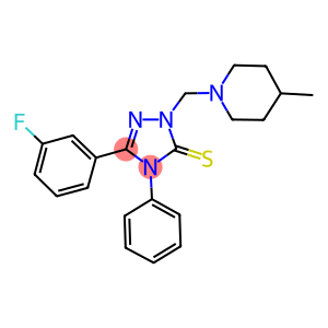 5-(3-fluorophenyl)-2-[(4-methyl-1-piperidinyl)methyl]-4-phenyl-2,4-dihydro-3H-1,2,4-triazole-3-thione