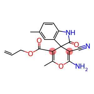 3-alloxycarbonyl-6-amino-5-cyano-1',3'-dihydro-2,5'-dimethylspiro[4H-pyran-4,3'-(2'H)-indol-2'-one]