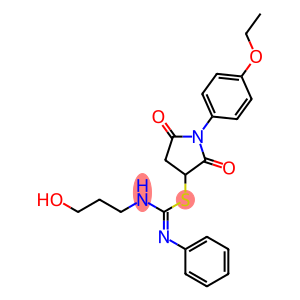 1-(4-ethoxyphenyl)-2,5-dioxo-3-pyrrolidinyl N-(3-hydroxypropyl)-N'-phenylimidothiocarbamate