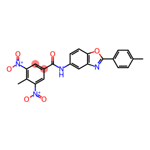 4-methyl-N-[2-(4-methylphenyl)-1,3-benzoxazol-5-yl]-3,5-dinitrobenzamide