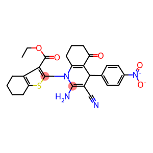 ethyl 2-[2-amino-3-cyano-4-(4-nitrophenyl)-5-oxo-5,6,7,8-tetrahydro-1(4H)-quinolinyl]-4,5,6,7-tetrahydro-1-benzothiophene-3-carboxylate