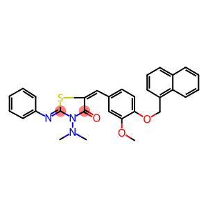 3-(dimethylamino)-5-[3-methoxy-4-(1-naphthylmethoxy)benzylidene]-2-(phenylimino)-1,3-thiazolidin-4-one