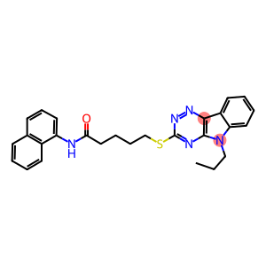 N-(1-naphthyl)-5-[(5-propyl-5H-[1,2,4]triazino[5,6-b]indol-3-yl)sulfanyl]pentanamide