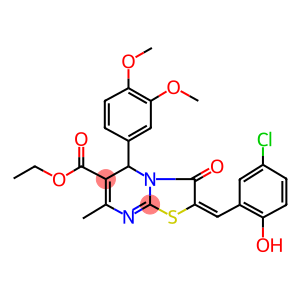 ethyl 2-(5-chloro-2-hydroxybenzylidene)-5-(3,4-dimethoxyphenyl)-7-methyl-3-oxo-2,3-dihydro-5H-[1,3]thiazolo[3,2-a]pyrimidine-6-carboxylate