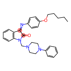 3-{[4-(pentyloxy)phenyl]imino}-1-[(4-phenyl-1-piperazinyl)methyl]-1,3-dihydro-2H-indol-2-one