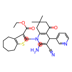 ethyl 2-(2-amino-3-cyano-7,7-dimethyl-5-oxo-4-(3-pyridinyl)-5,6,7,8-tetrahydro-1(4H)-quinolinyl)-5,6,7,8-tetrahydro-4H-cyclohepta[b]thiophene-3-carboxylate