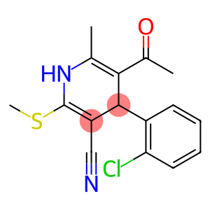 3-Pyridinecarbonitrile, 5-acetyl-4-(2-chlorophenyl)-1,4-dihydro-6-methyl-2-(methylthio)-