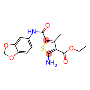 ethyl 2-amino-5-[(1,3-benzodioxol-5-ylamino)carbonyl]-4-methyl-3-thiophenecarboxylate